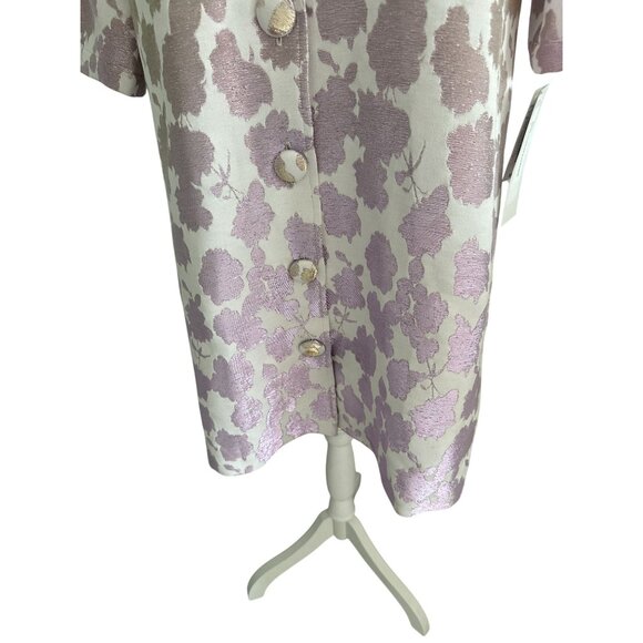 CAROLINE ROSE Floral Lavender Iridescent Lightweight Jacket Coat Sz S NEW w tags - Picture 10 of 12